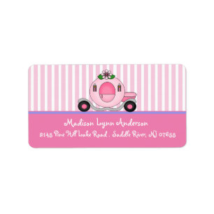 Princess Carriage Return Address Labels. Label