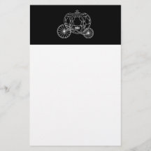 Princess Carriage, White on Black.