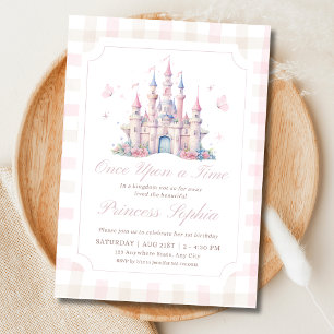 Princess Castle 1st Birthday Party Fairytale Girls Invitation
