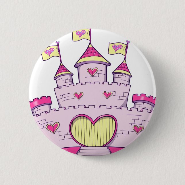Princess castle 2 inch round button (Front)
