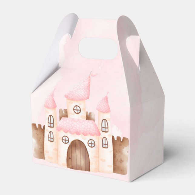 Princess Castle and Horse Birthday Party Favor Box (Front Side)