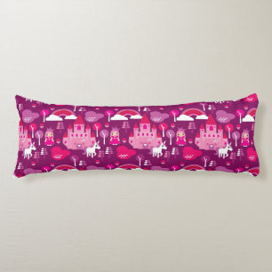 princess castle and unicorn rainbow body pillow