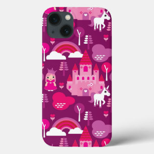 princess castle and unicorn rainbow iPhone 13 case