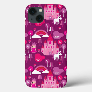 princess castle and unicorn rainbow iPhone 13 case