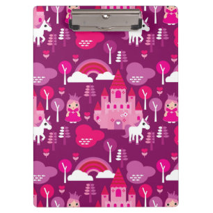 princess castle and unicorn rainbow clipboard