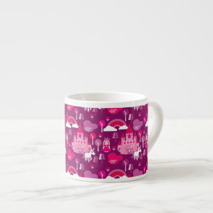 princess castle and unicorn rainbow espresso cup