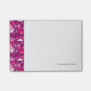 princess castle and unicorn rainbow post-it notes