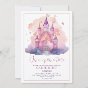 Princess Castle Anniversaire Fête Invitation