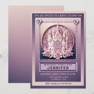 Princess Castle Anniversaire Fête Invitation