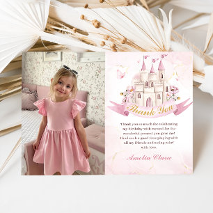 Princess Castle Anniversaire Photo Carte de remerc