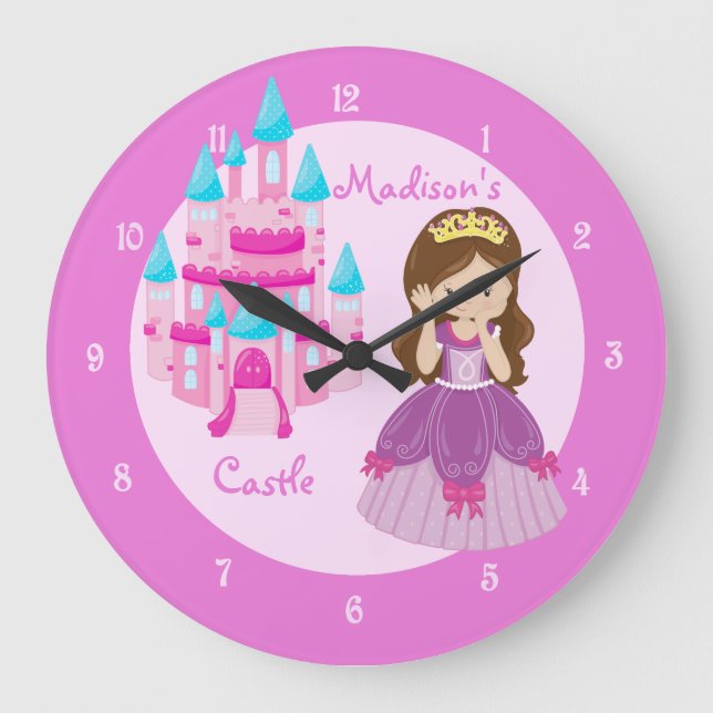 Princess Castle Custom Pink Clock (Front)