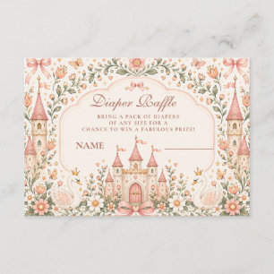 Princess Castle Fairytale Diapper Raffle Enclosure Card
