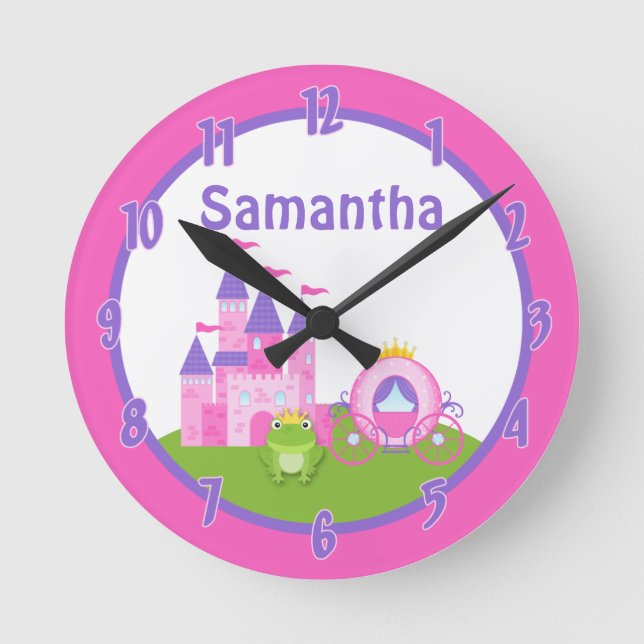 Princess Castle Frog Prince Personalized Clock (Front)