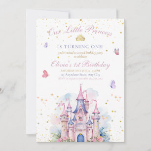 Princess Castle Girl Birthday, Princess 1ST Birthd Save The Date