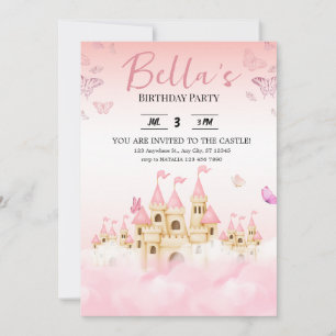 Princess Castle Invitation d'anniversaire
