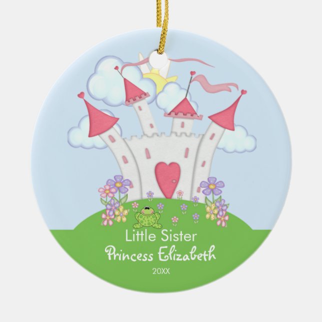 Princess Castle Little Sister Christmas Ornament (Front)