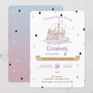 Princess Castle Pony Invitation d'anniversaire