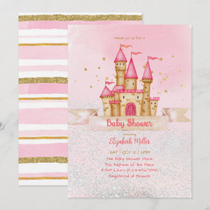 Princess Castle Thème Baby Girl Douche Invitation