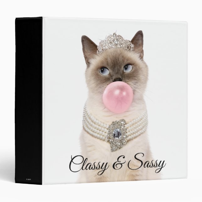 Princess Cat Blowing Bubble Gum Binder (Front/Spine)