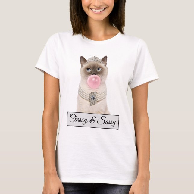 Princess Cat Blowing Bubble Gum T-Shirt (Front)