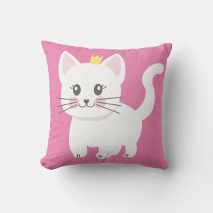 Princess Cat Throw Pillow