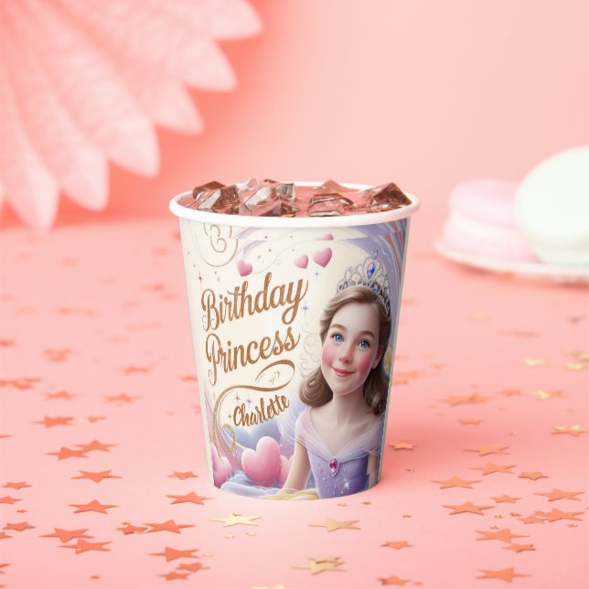 Princess Celebration Happy Birthday Paper Cups (Insitu)