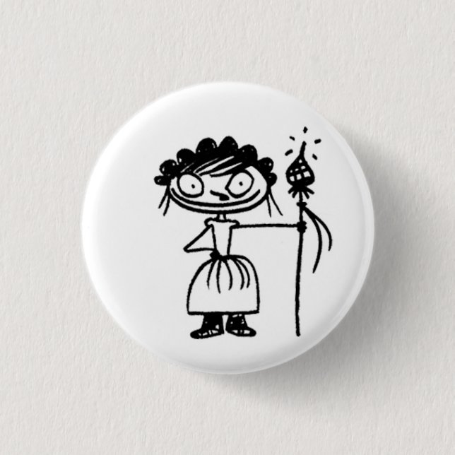 princess chicken tooth 1 inch round button (Front)
