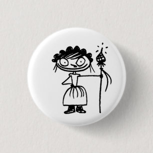 princess chicken tooth 1 inch round button