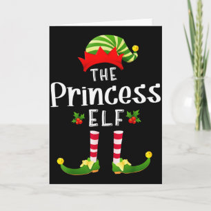 Princess Christmas Elf Matching Pajama X-mas Party Card