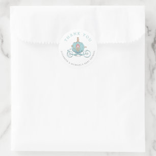 Princess Cinderella Carriage Girl Baby Shower Classic Round Sticker