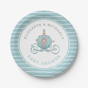 Princess Cinderella Carriage Girl Baby Shower Paper Plate