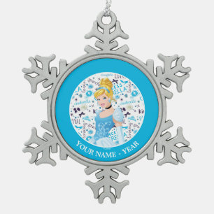 Princess Cinderella Cinderella Add Your Name Snowflake Pewter Christmas Ornament