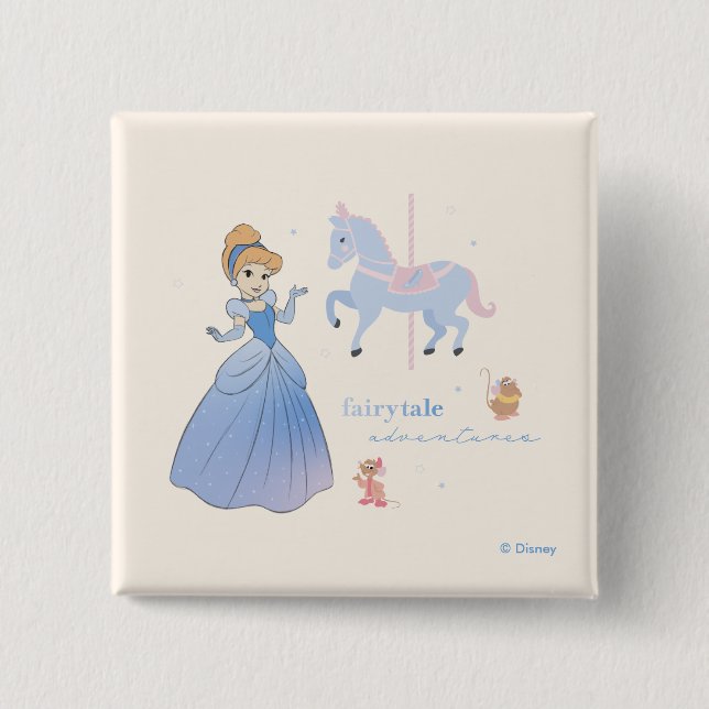 Princess Cinderella | Fairytale Adventures 2 Inch Square Button (Front)