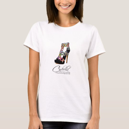 Princess Cinderella Quote Colourful Bling Shoes T-Shirt