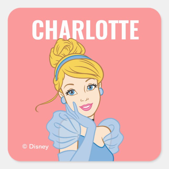 Princess Cinderella Retour à l'école Étiquettes (Devant)