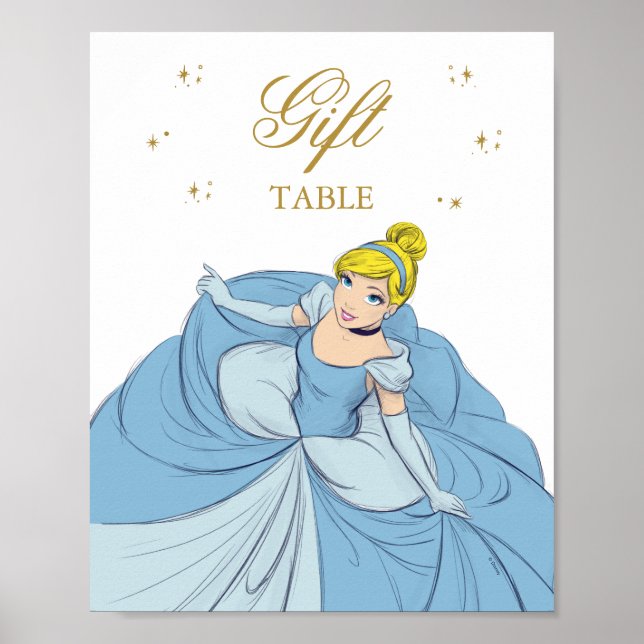 Princess Cinderella | Watercolor Birthday Poster (Front)