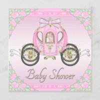 Princess Coach and Roses Pink Baby Shower