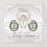 Princess Coach and Roses White Baby Shower
