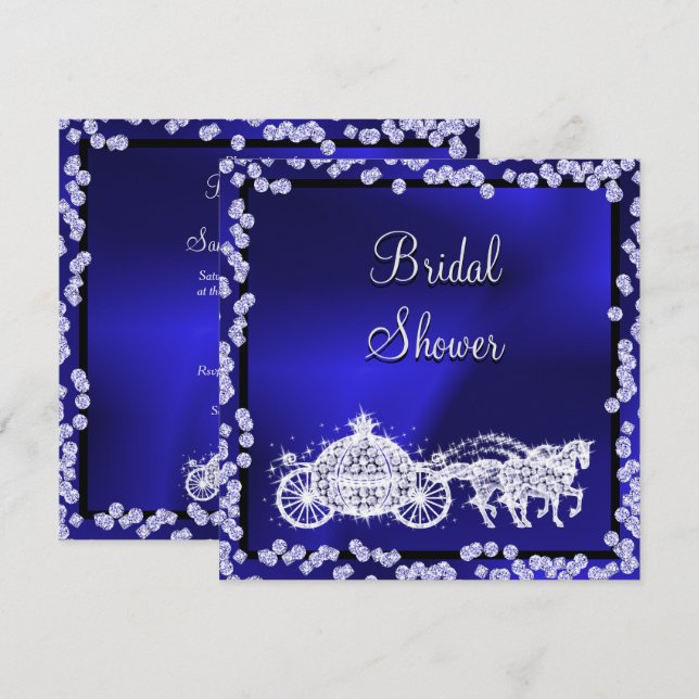Princess Coach & Horses Bridal Shower Invitation (Front/Back)