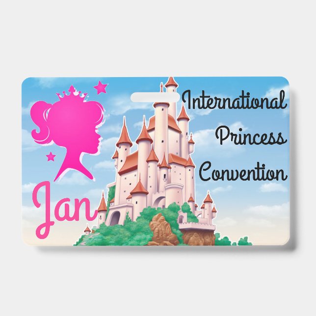 Princess Convention Badge Personalize Party Favour (Front)