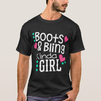 Princess Cowboy Boots Cowgirl Bling Country Wester T-Shirt