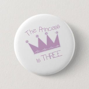 Princess Crown 3rd Birthday 2 Inch Round Button