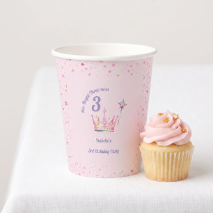 Princess Crown 3rd Birthday Royal Threeness Paper Cups
