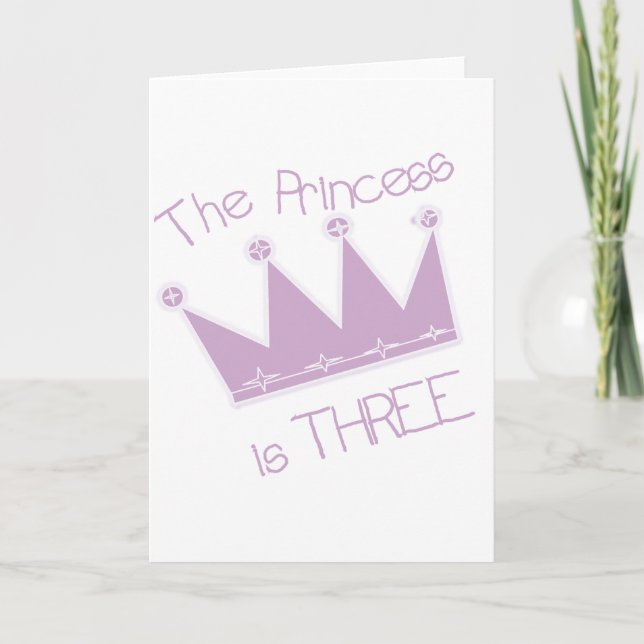 Princess Crown 3rd Birthday Tshirts and Gifts Card (Front)