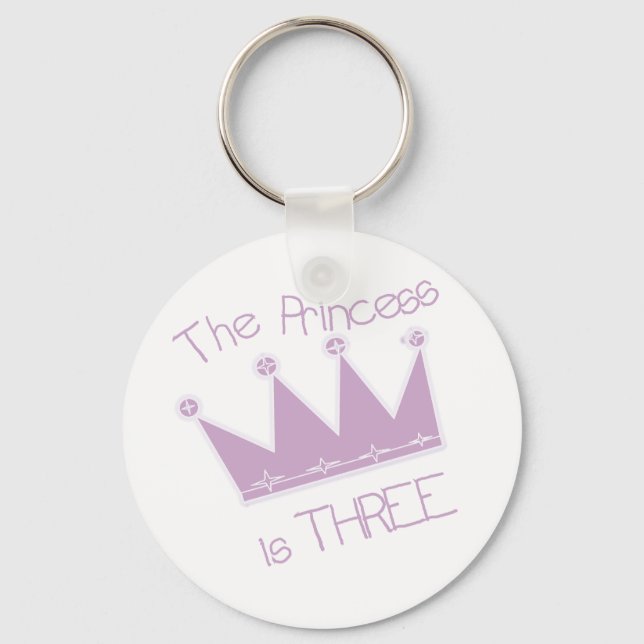 Princess Crown 3rd Birthday Tshirts and Gifts Keychain (Front)