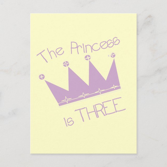 Princess Crown 3rd Birthday Tshirts and Gifts Postcard (Front)
