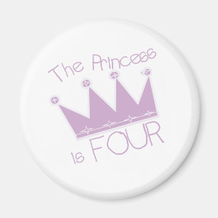 Princess Crown 4th Birthday Magnet