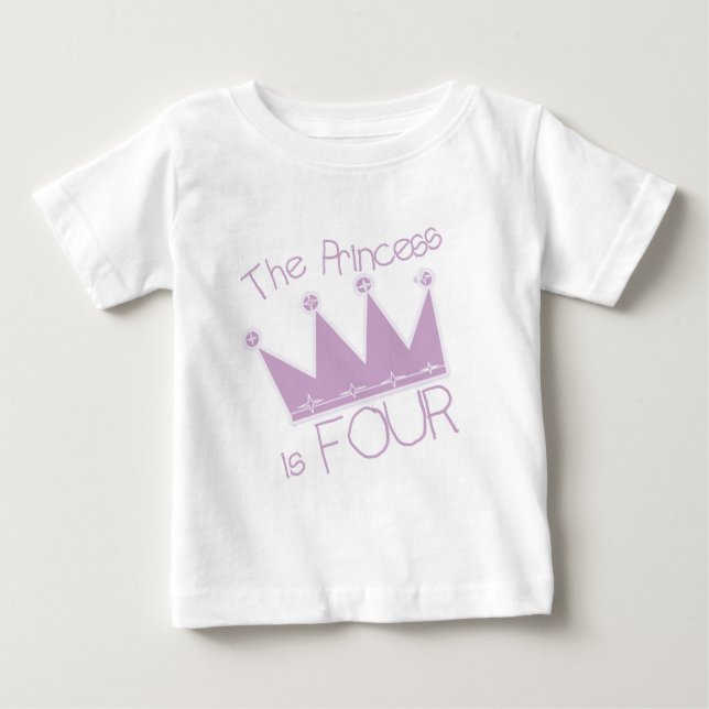Princess Crown 4th Birthday Tshirts (Front)