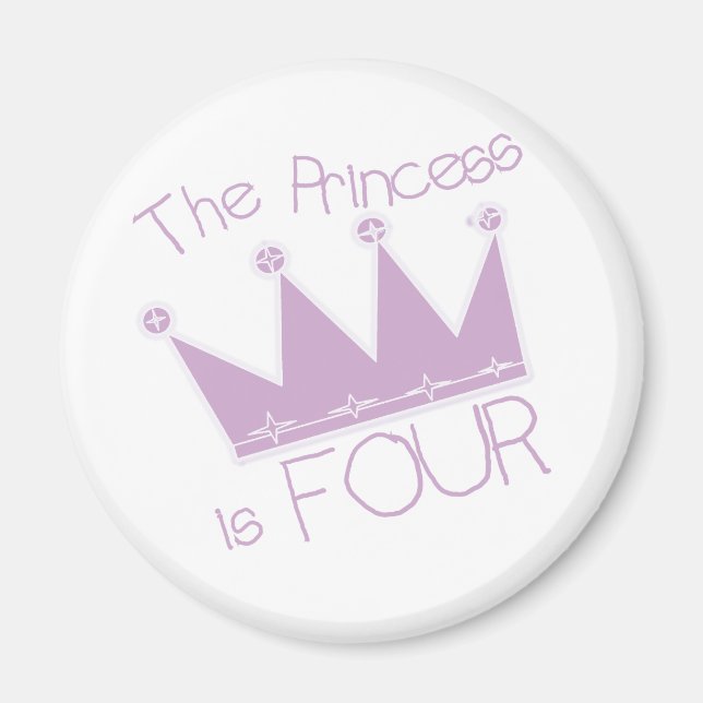 Princess Crown 4th Birthday Tshirts Magnet (Front)