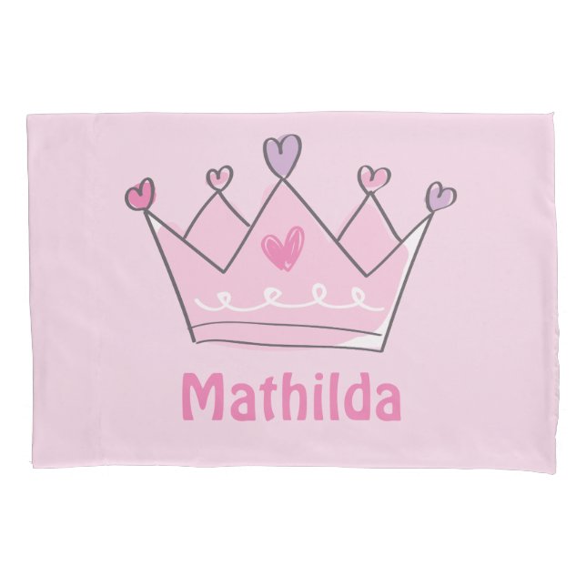 princess crown, baby gift, personalized   pillowcase (Front)